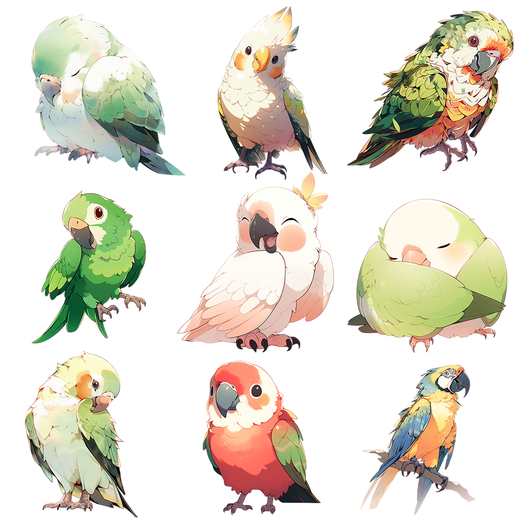 Bird 100 Illustrations (Transparent PNG)