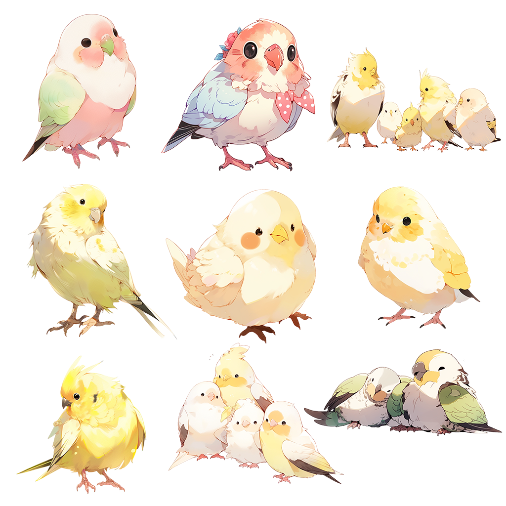 Bird 100 Illustrations (Transparent PNG)