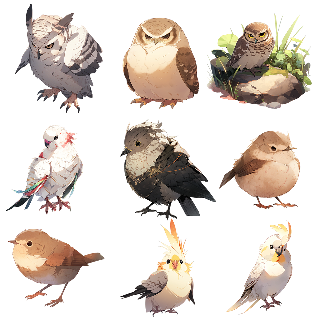 Bird 100 Illustrations (Transparent PNG)