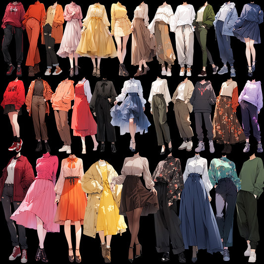 秋装50站立插画(女)