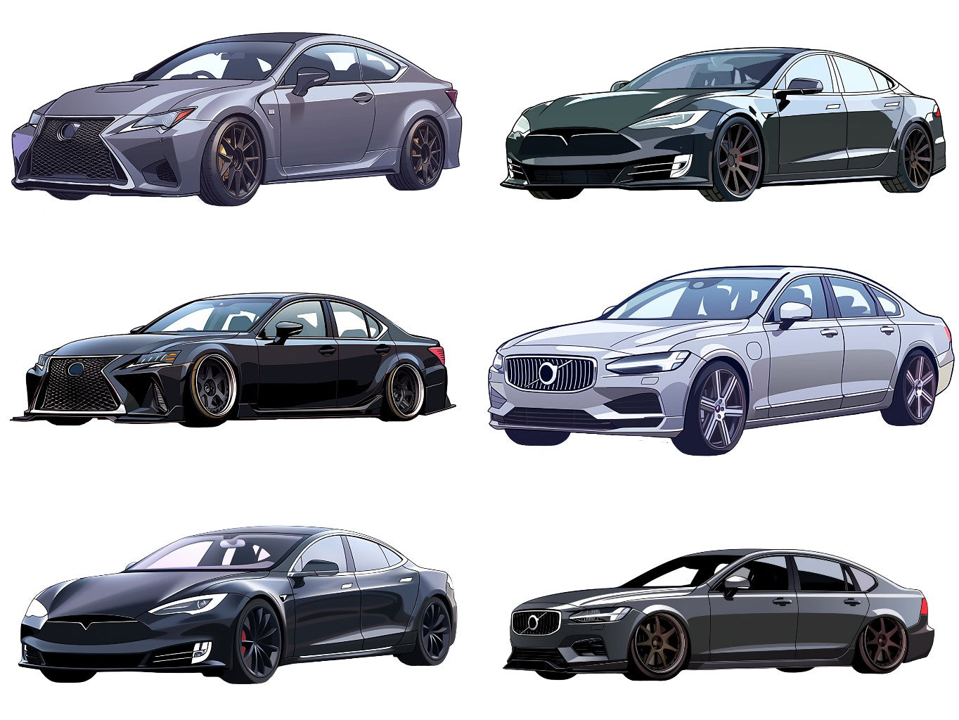 Car 50 Illustrations (Transparent PNG)