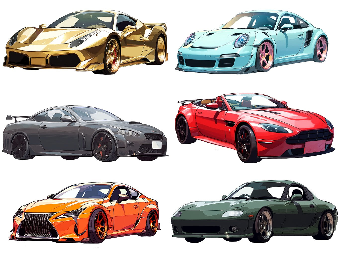 Car 50 Illustrations (Transparent PNG)