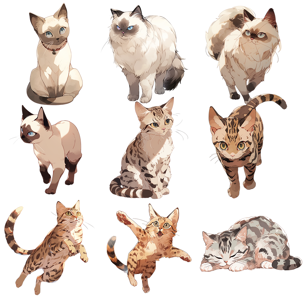 Cat 161 Illustrations (Transparent PNG)