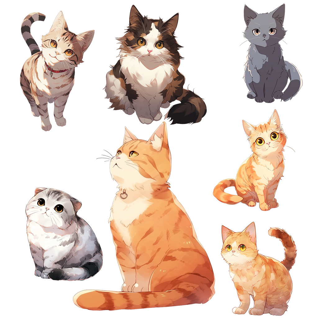 Cat 161 Illustrations (Transparent PNG)