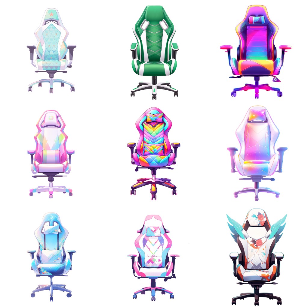 游戏椅 52 幅插图 (透明 PNG)