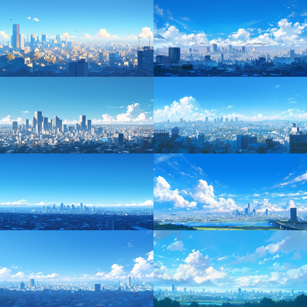 City - Distant view 250 background illustrations