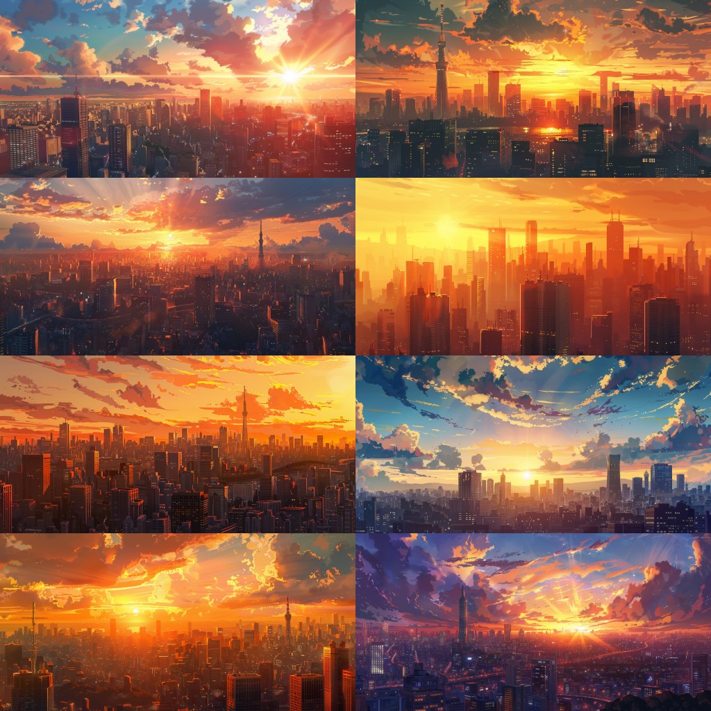 City - Distant view 250 background illustrations