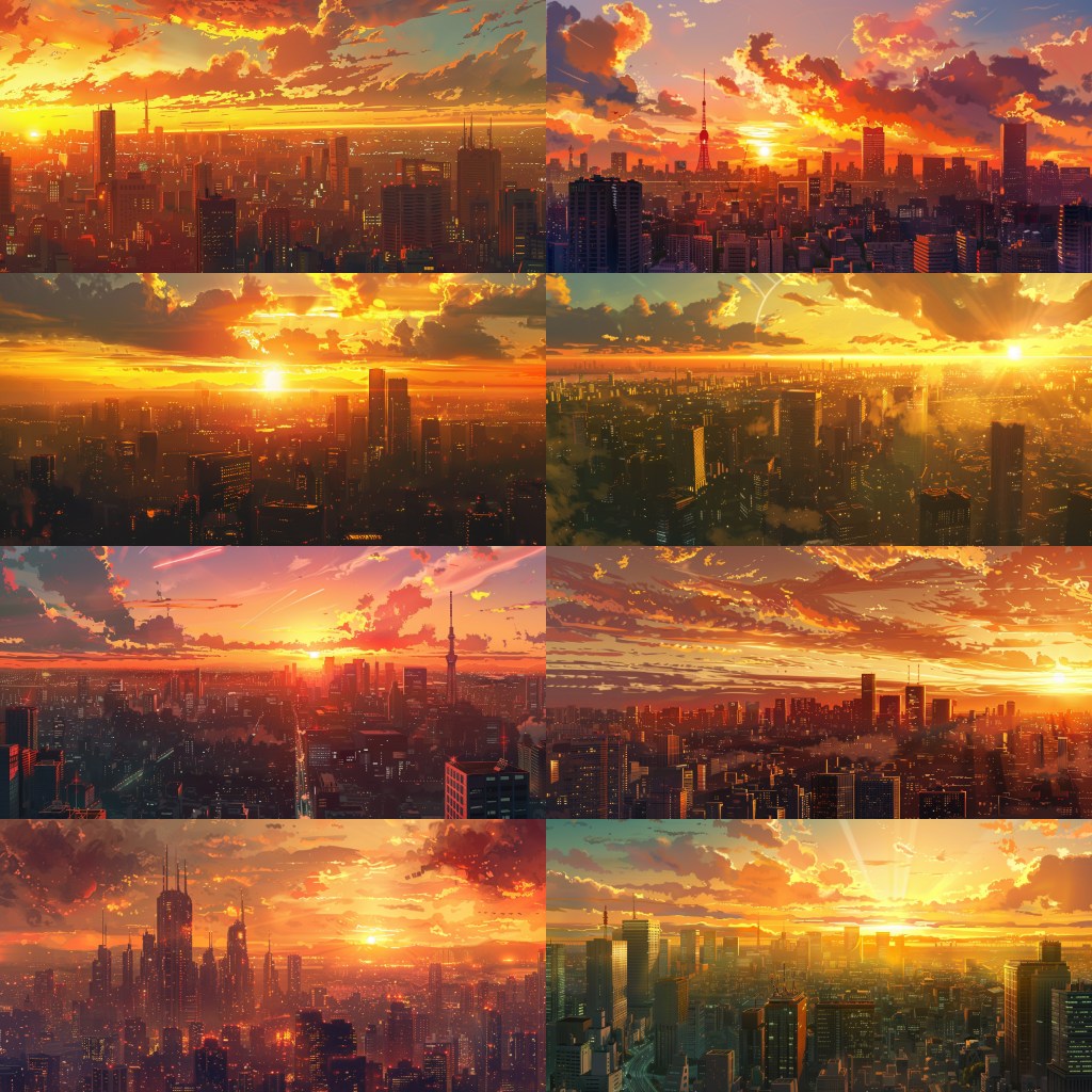 City - Distant view 250 background illustrations