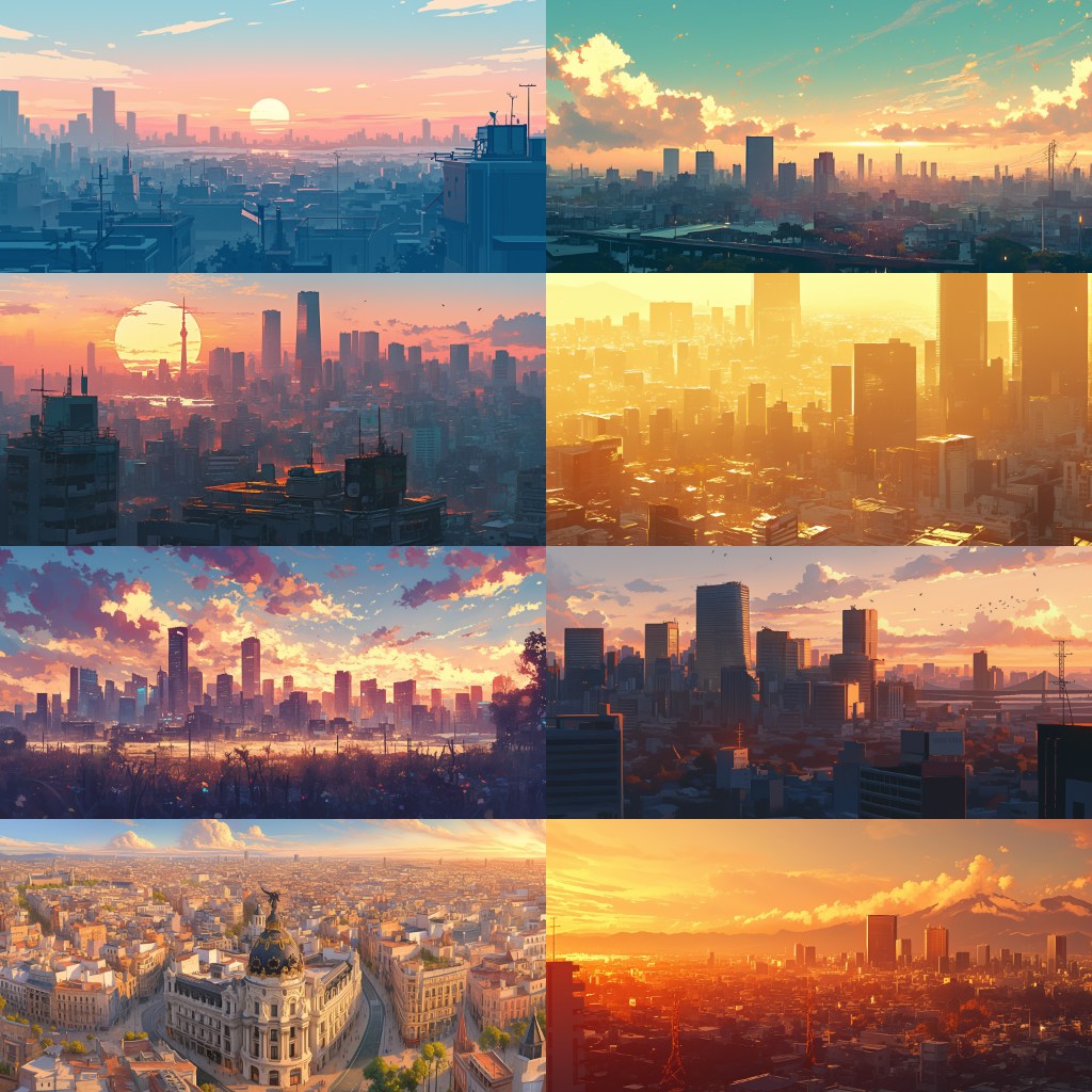 City - Distant view 250 background illustrations