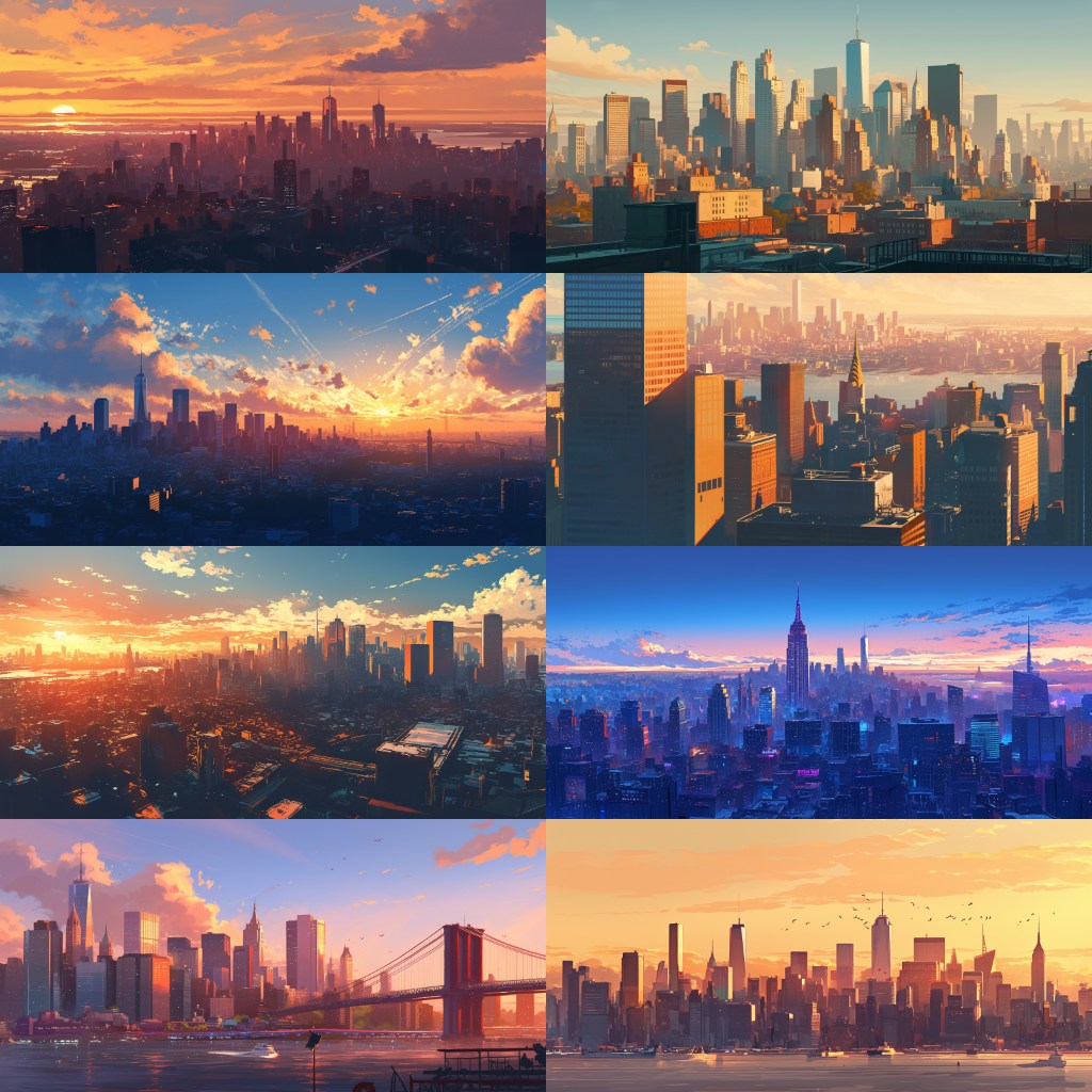 City - Distant view 250 background illustrations