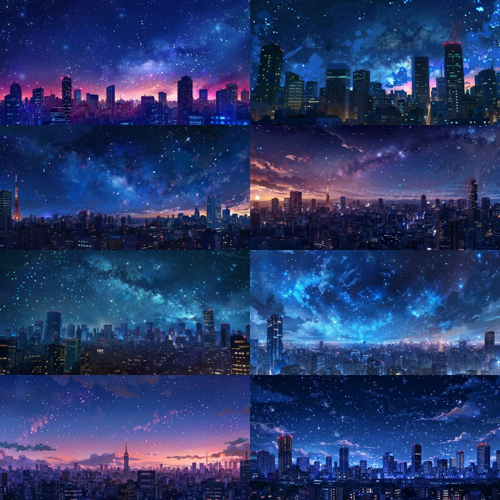 City - Distant view 250 background illustrations