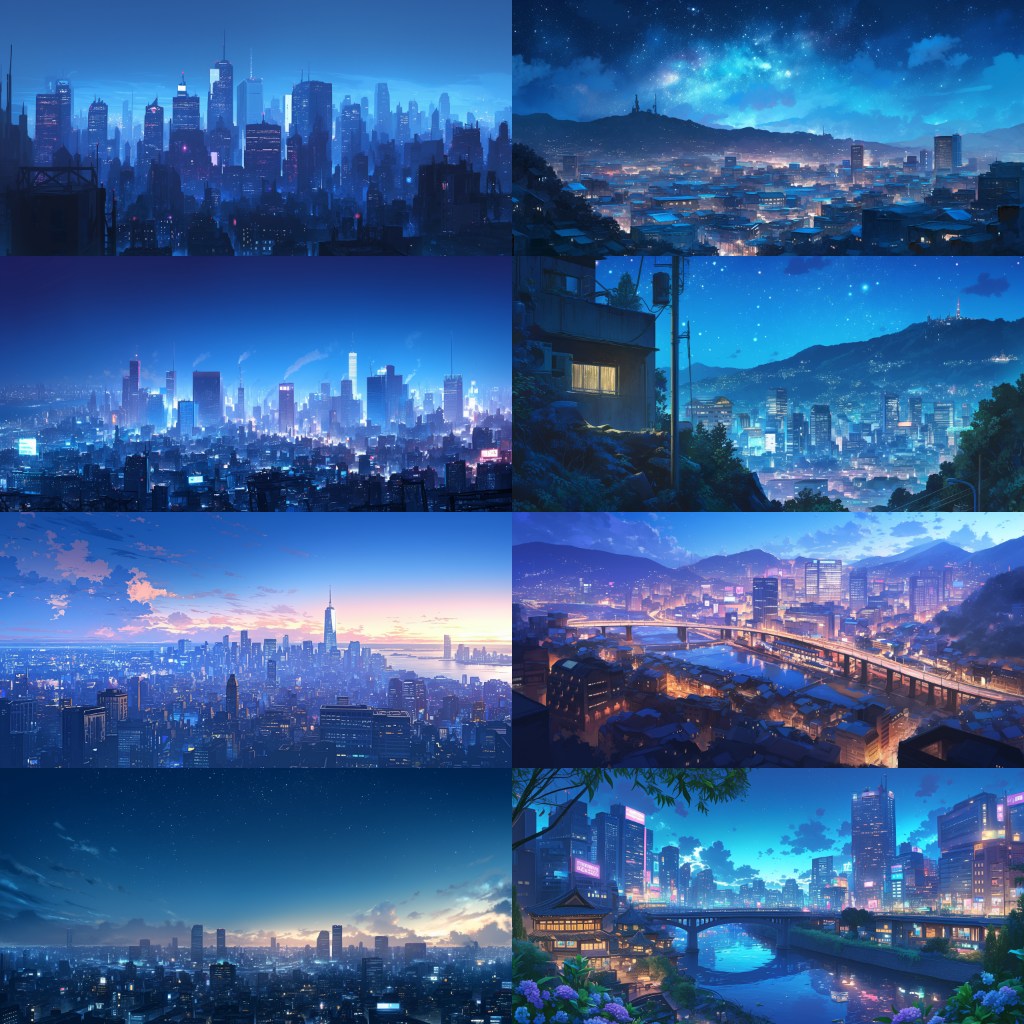 City - Distant view 250 background illustrations