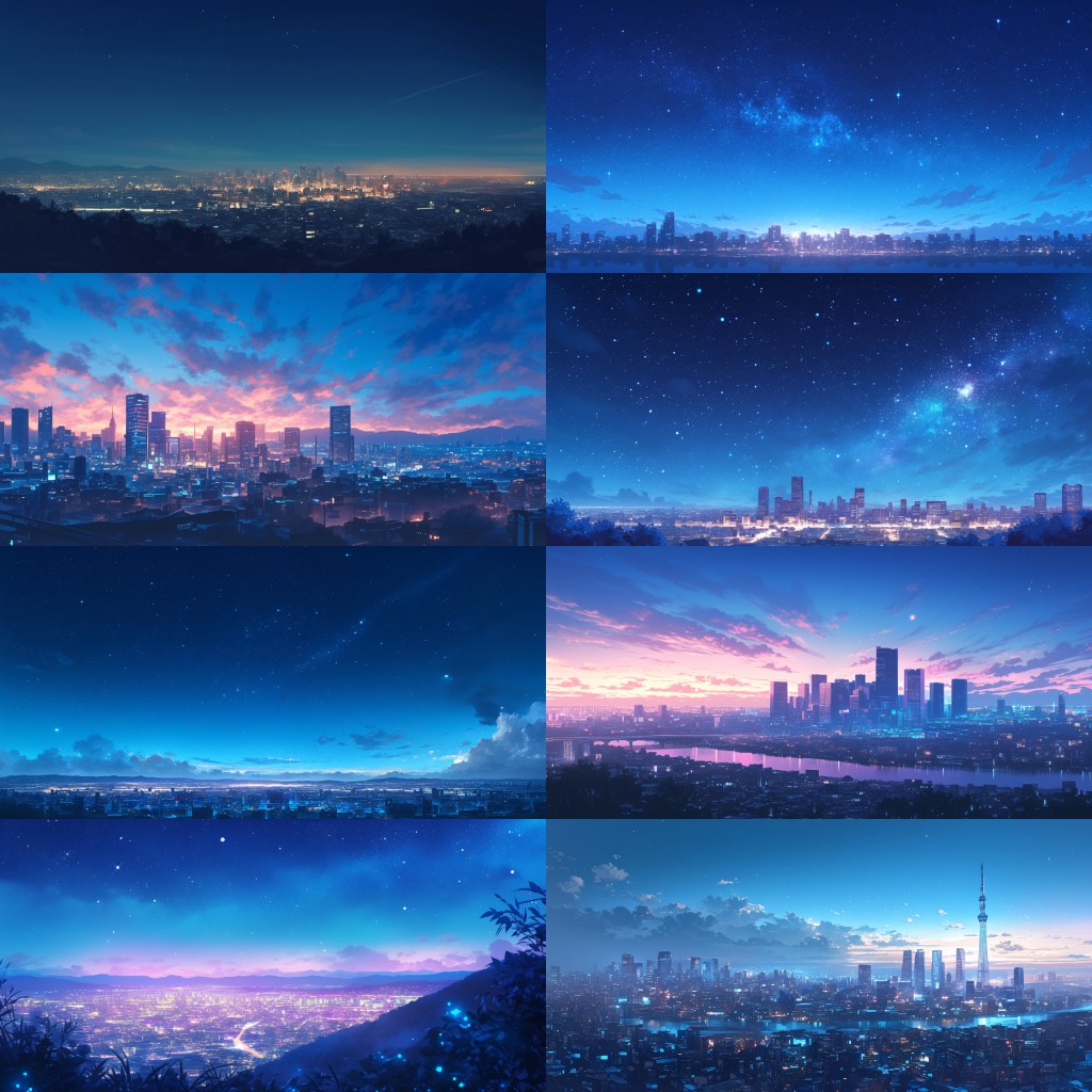 City - Distant view 250 background illustrations