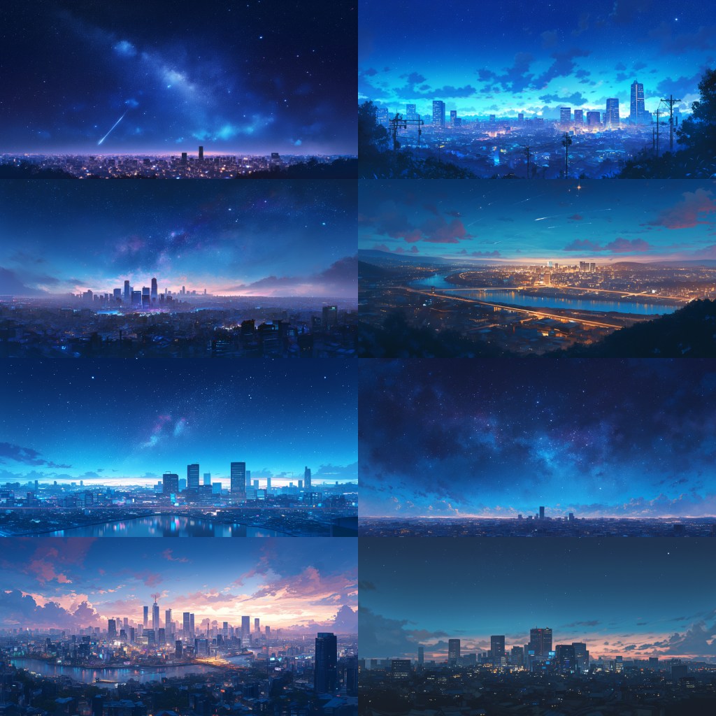 City - Distant view 250 background illustrations