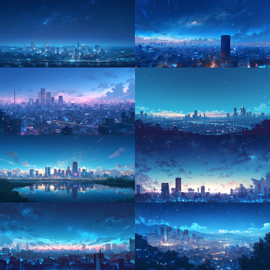 City - Distant view 250 background illustrations