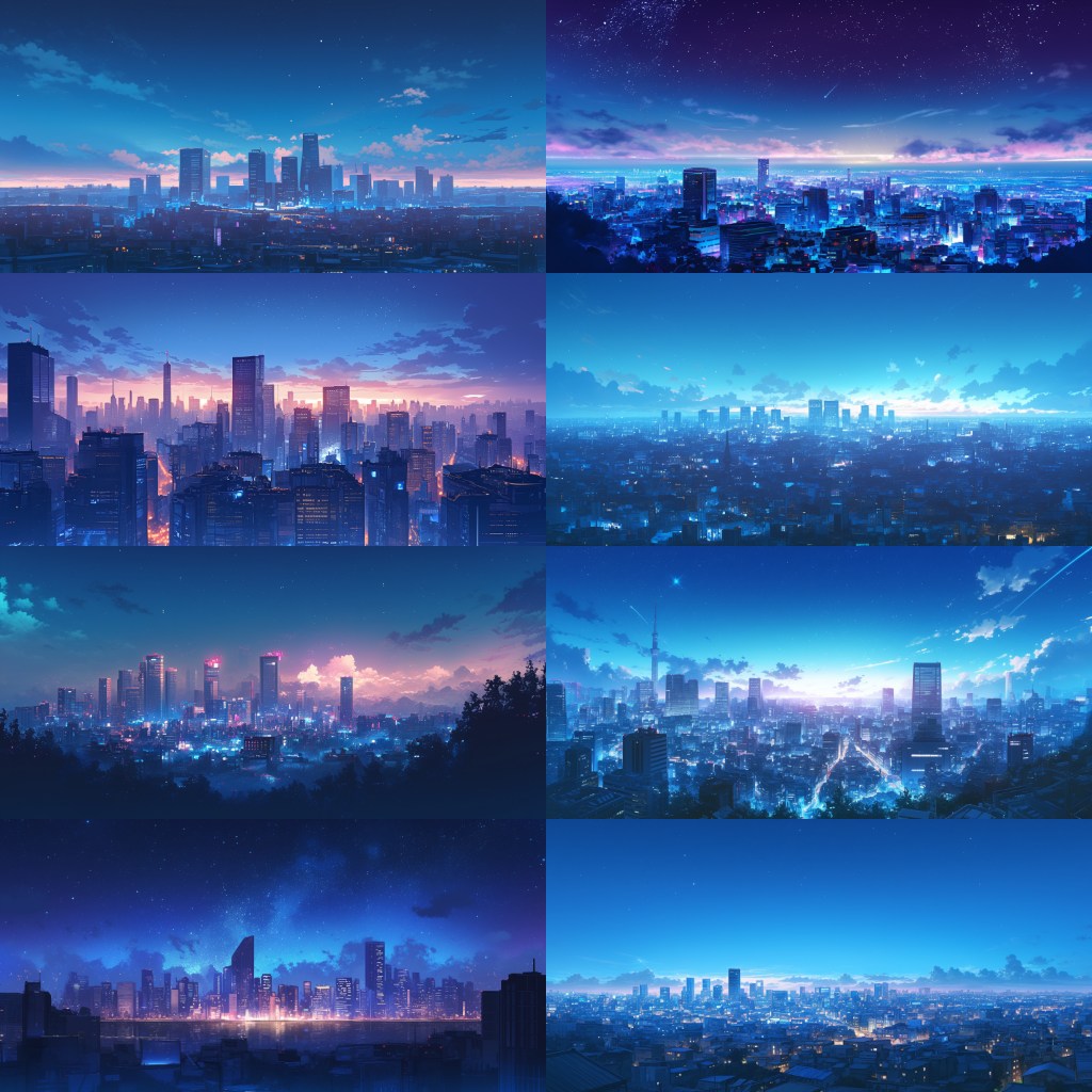 City - Distant view 250 background illustrations