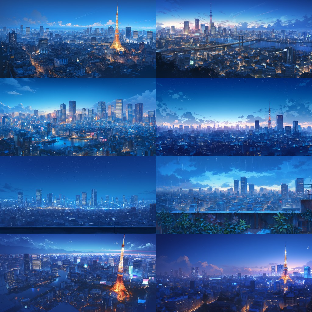 City - Distant view 250 background illustrations