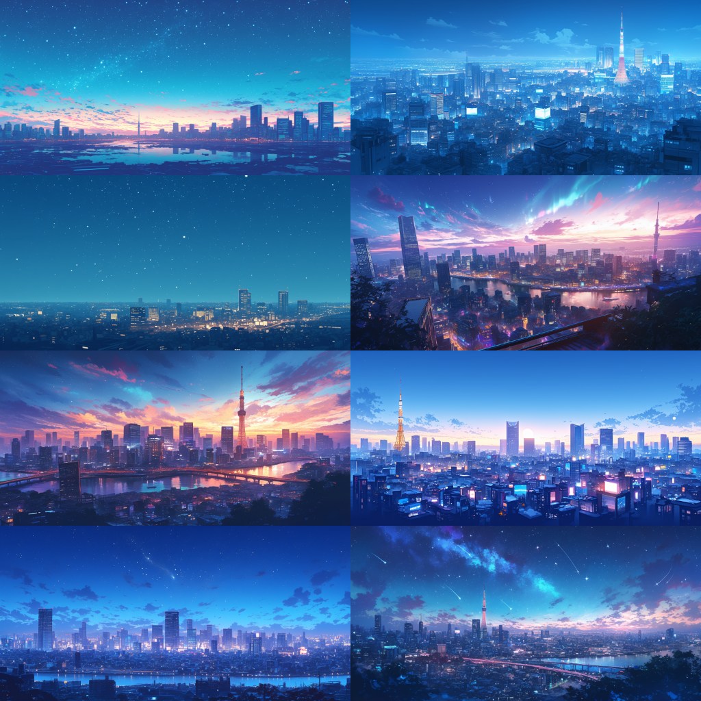 City - Distant view 250 background illustrations