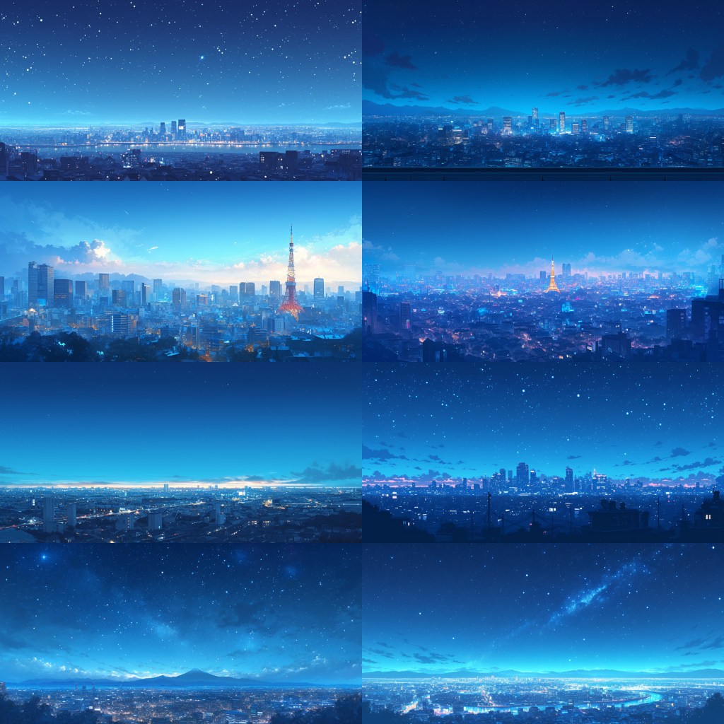 City - Distant view 250 background illustrations