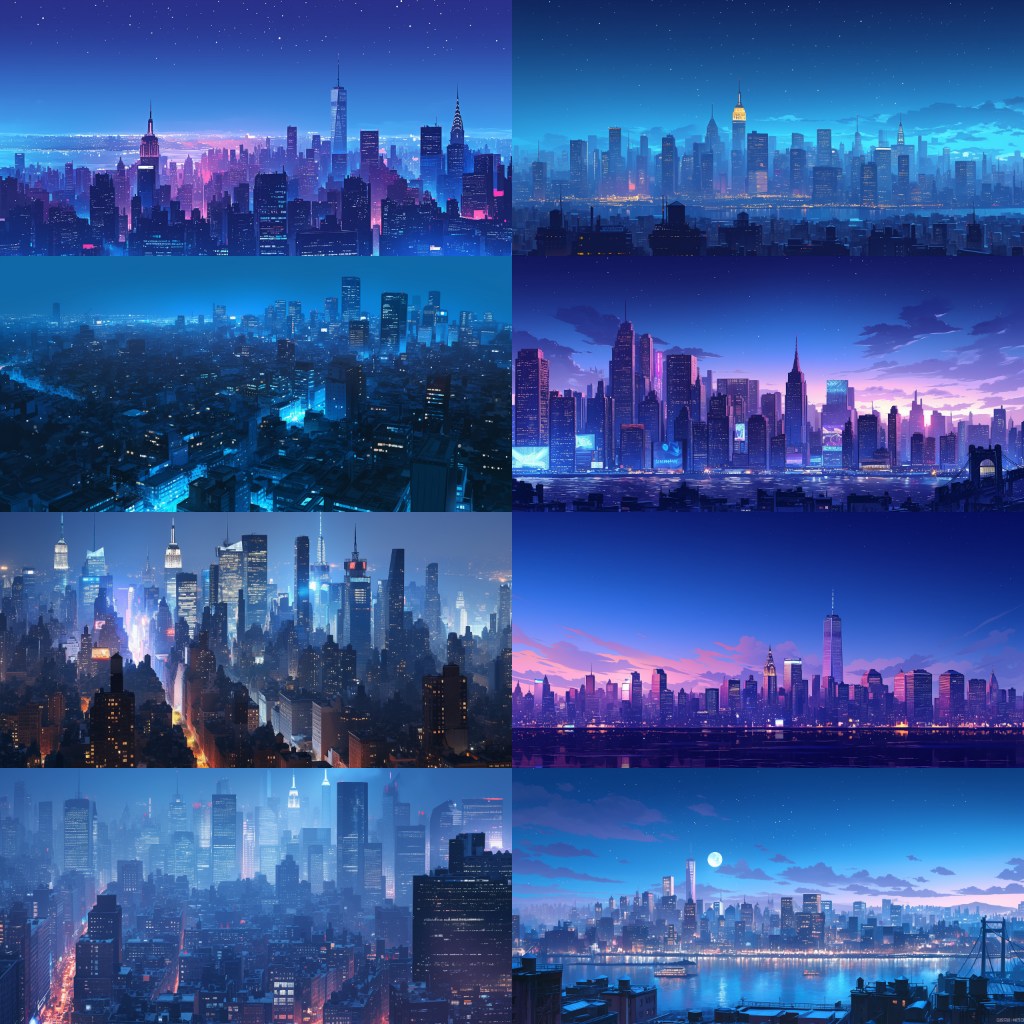 City - Distant view 250 background illustrations