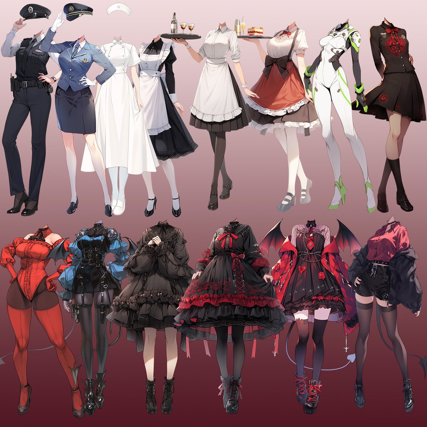 Cosplay 50 standing illustration (Female)