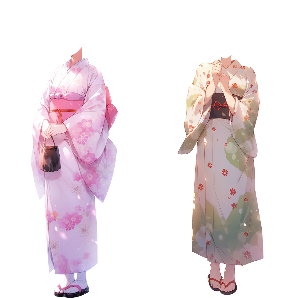Summer clothes 50 standing illustration (Female)