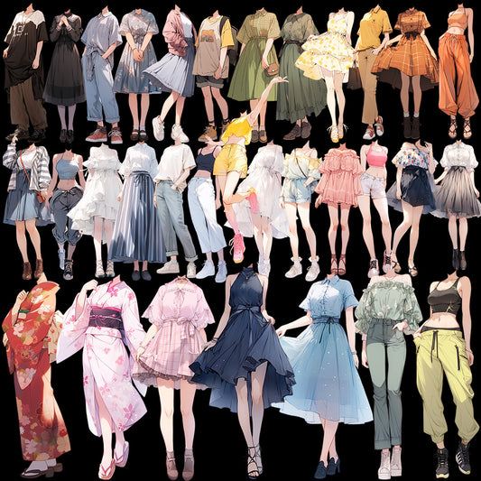 夏装50站立插图(女)