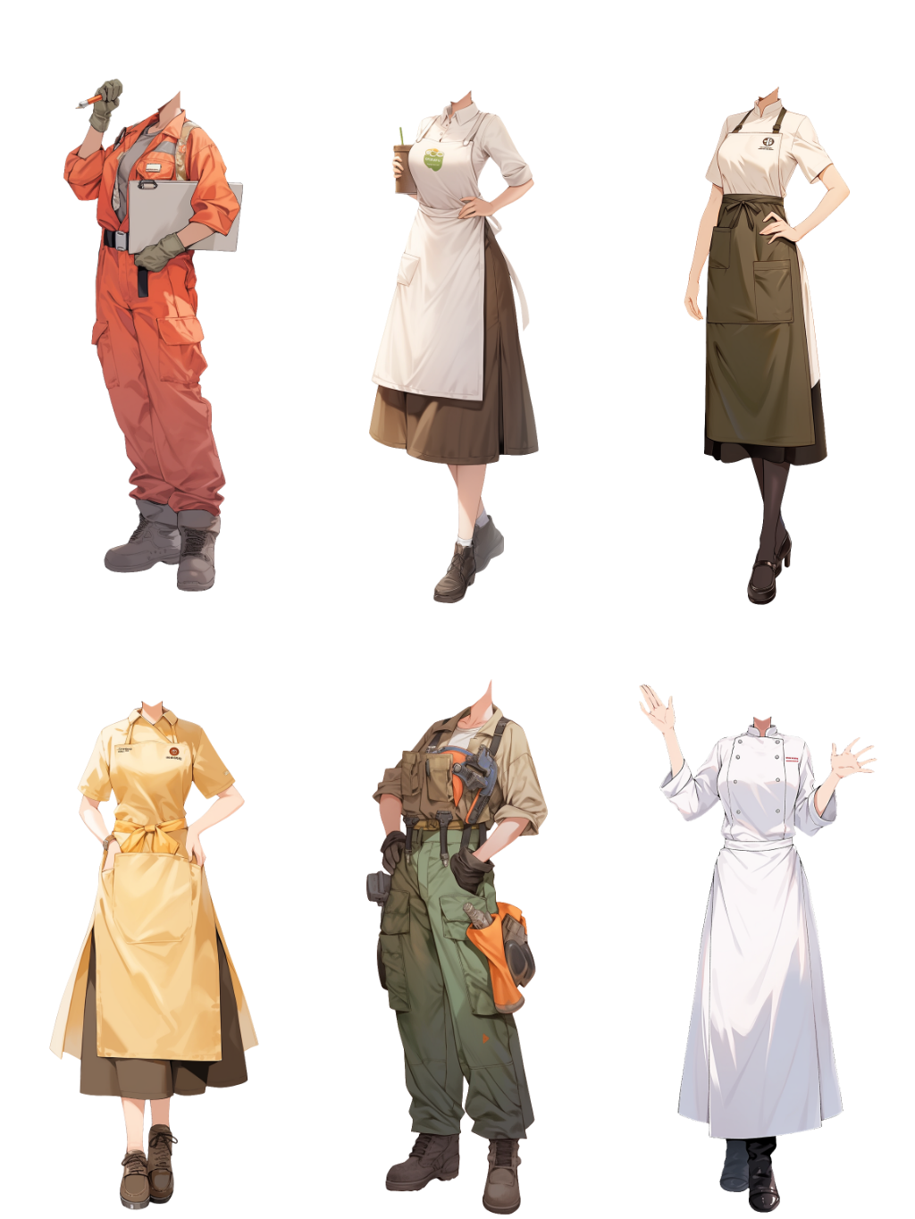 Uniform 50 standing illustration (Female)