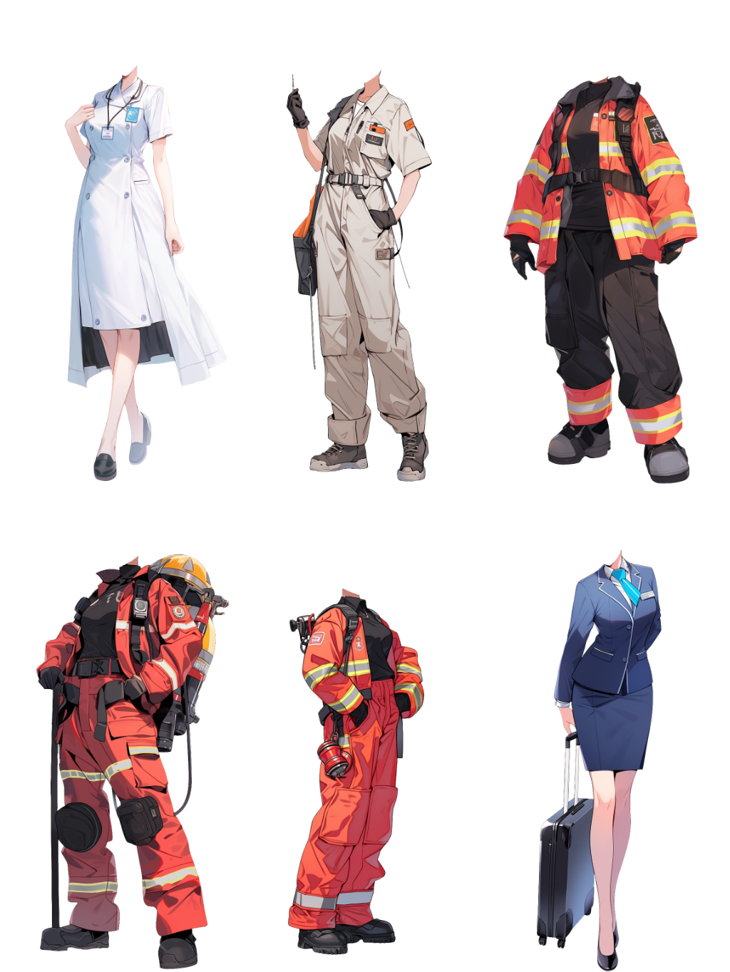 Uniform 50 standing illustration (Female)