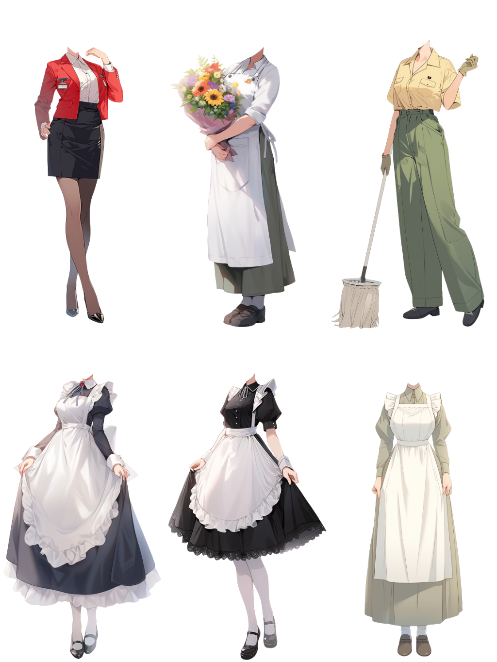 Uniform 50 standing illustration (Female)