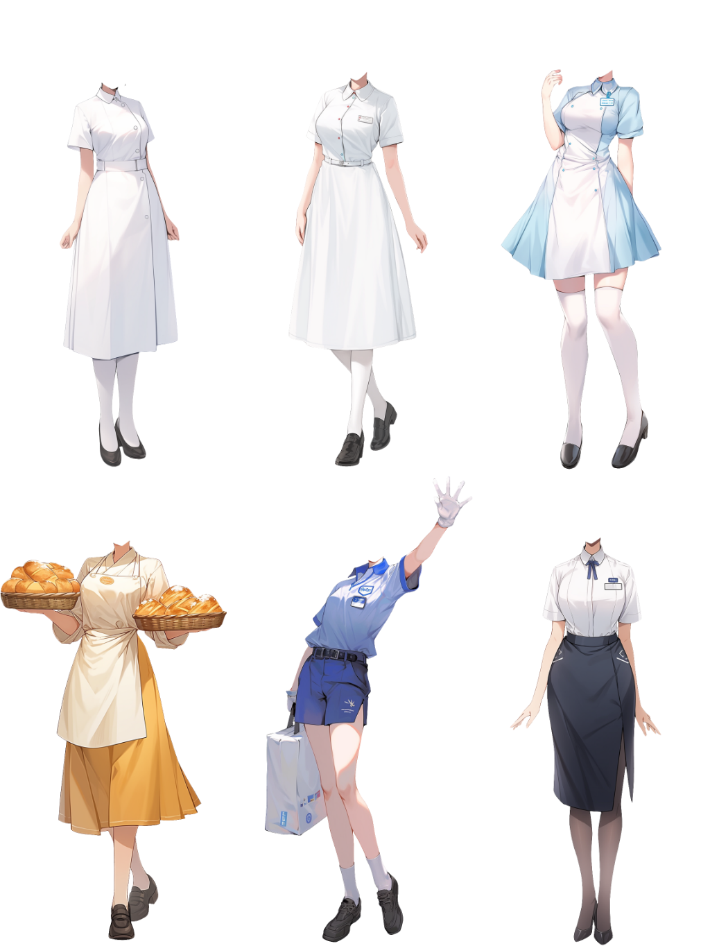 Uniform 50 standing illustration (Female)