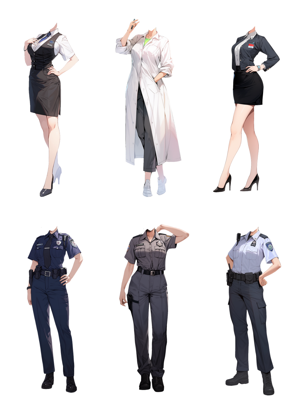 Uniform 50 standing illustration (Female)