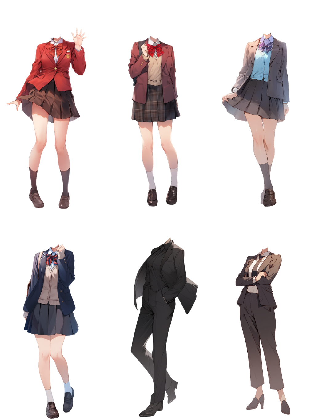 Uniform 50 standing illustration (Female)