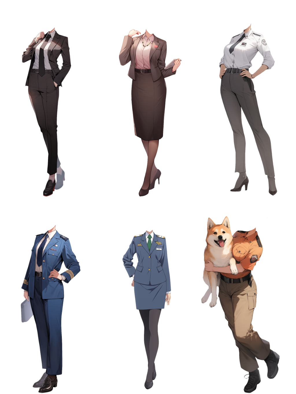 Uniform 50 standing illustration (Female)