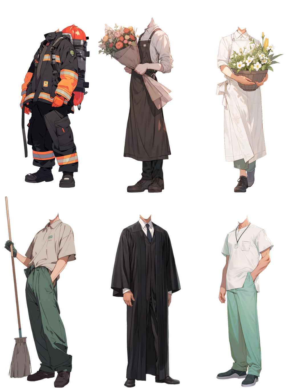 Uniform 50 standing illustration (Male)