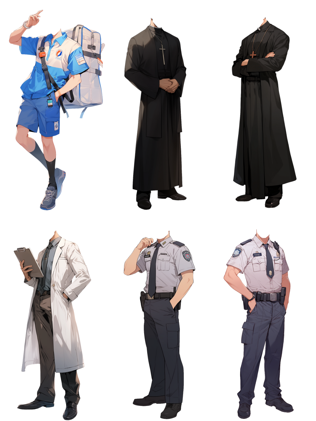 Uniform 50 standing illustration (Male)