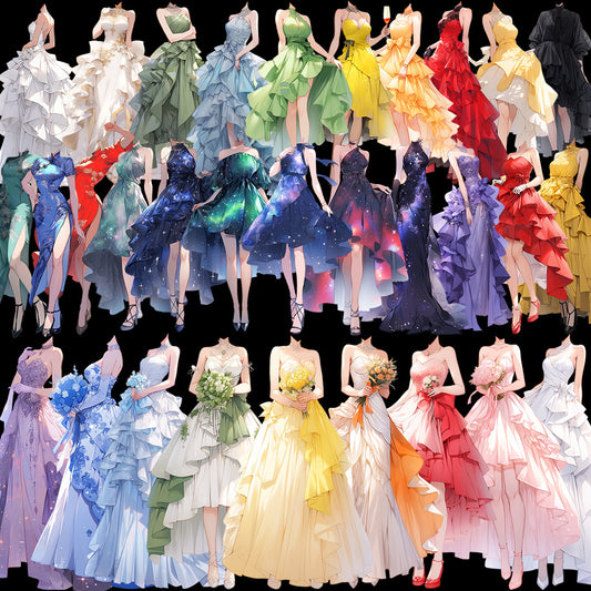 连衣裙50站立插图(女)