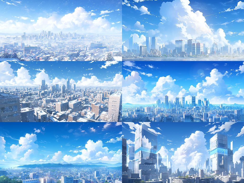Distant view 100 background illustrations