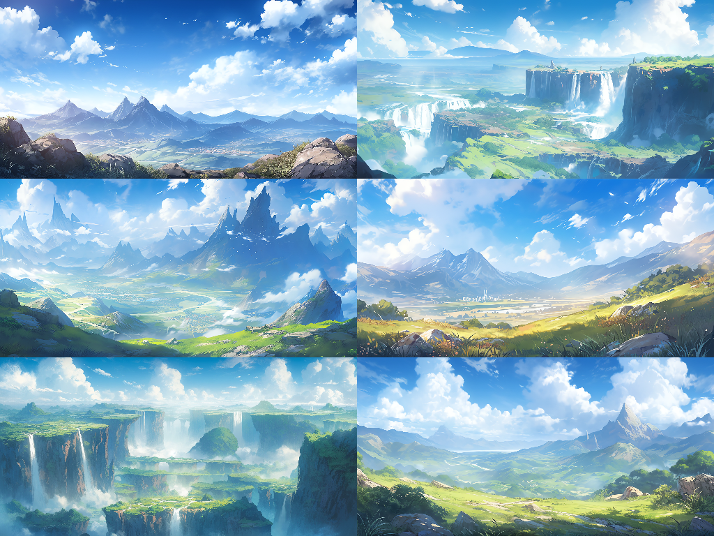Distant view 100 background illustrations