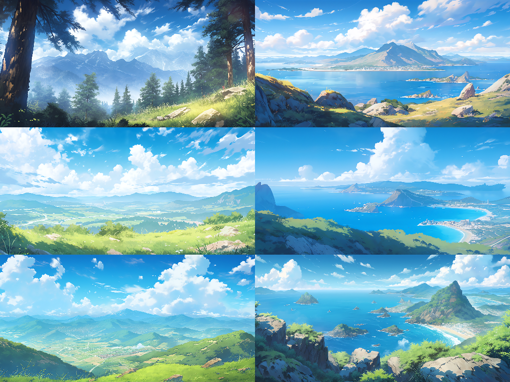 Distant view 100 background illustrations