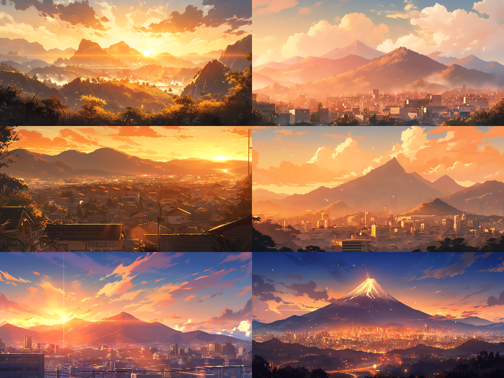Distant view 100 background illustrations