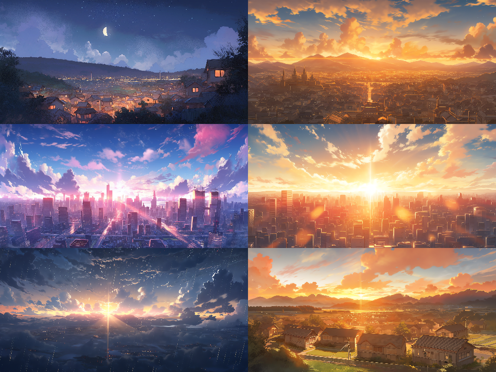 Distant view 100 background illustrations