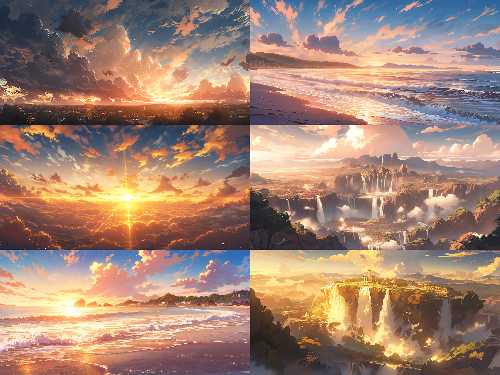 Distant view 100 background illustrations