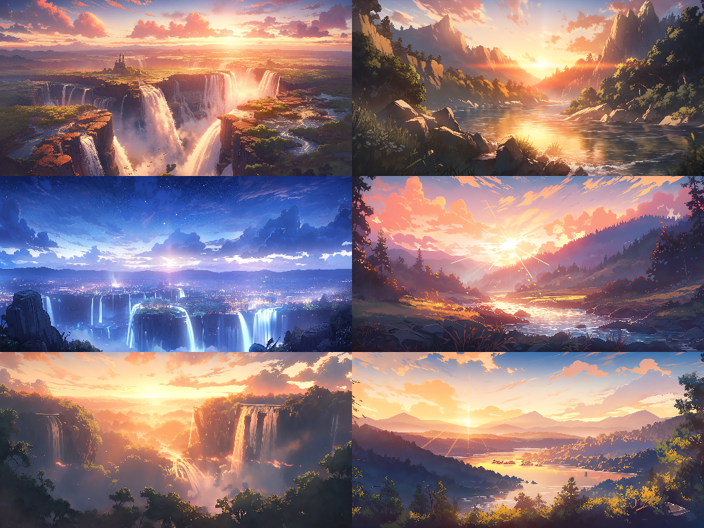 Distant view 100 background illustrations