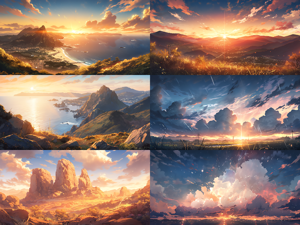 Distant view 100 background illustrations