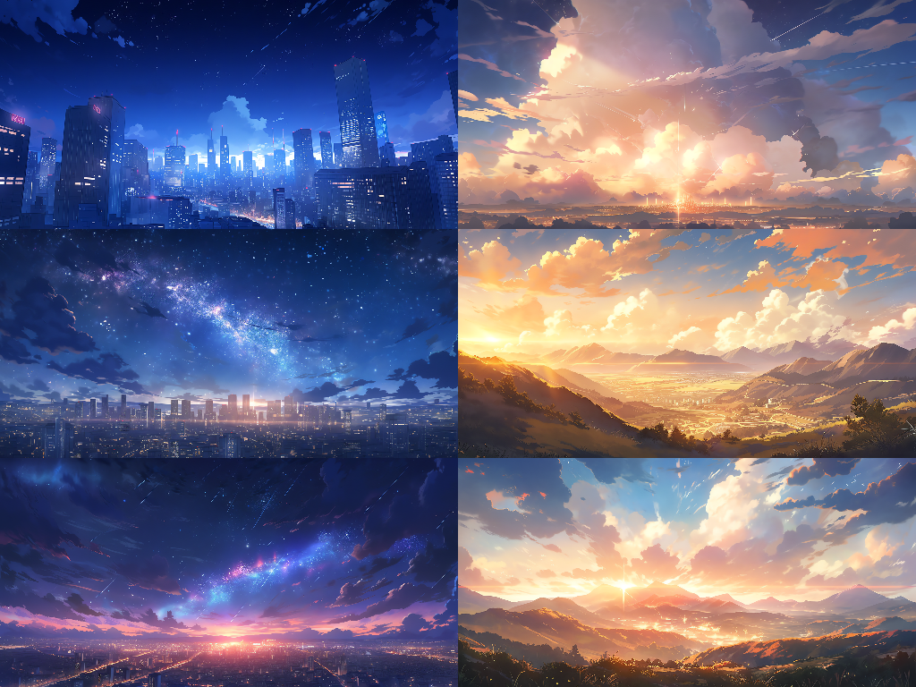 Distant view 100 background illustrations