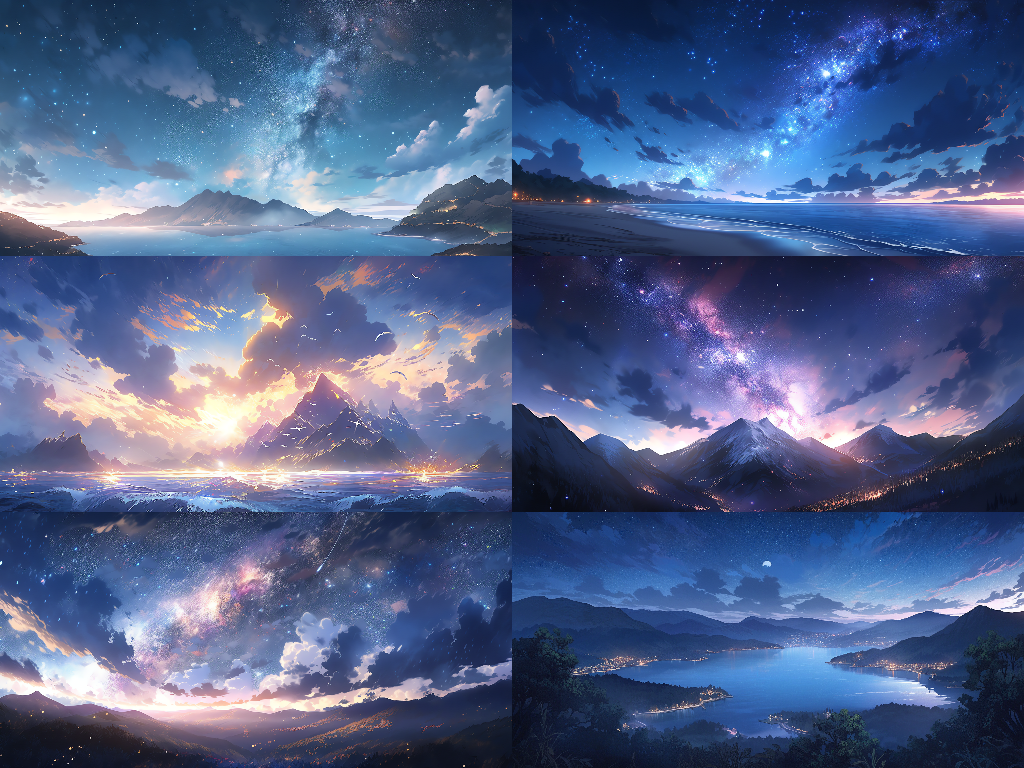 Distant view 100 background illustrations
