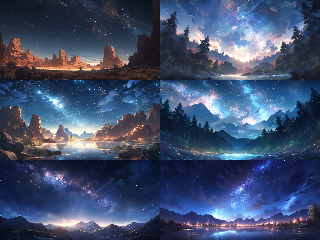 Distant view 100 background illustrations
