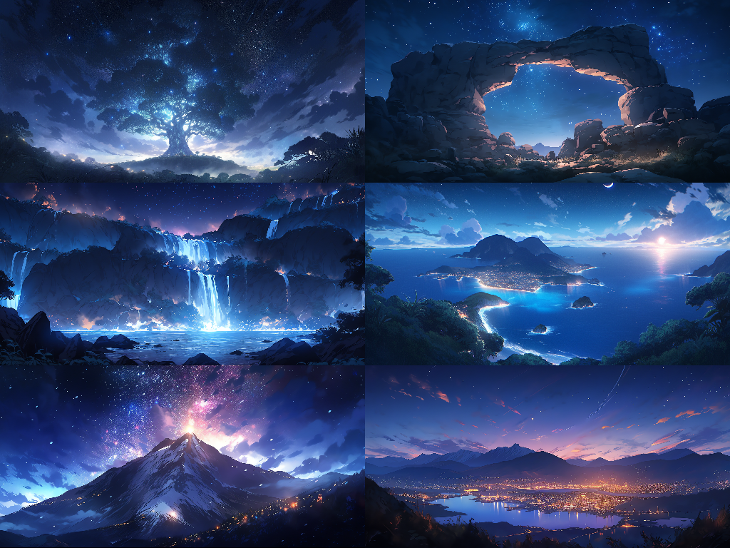 Distant view 100 background illustrations