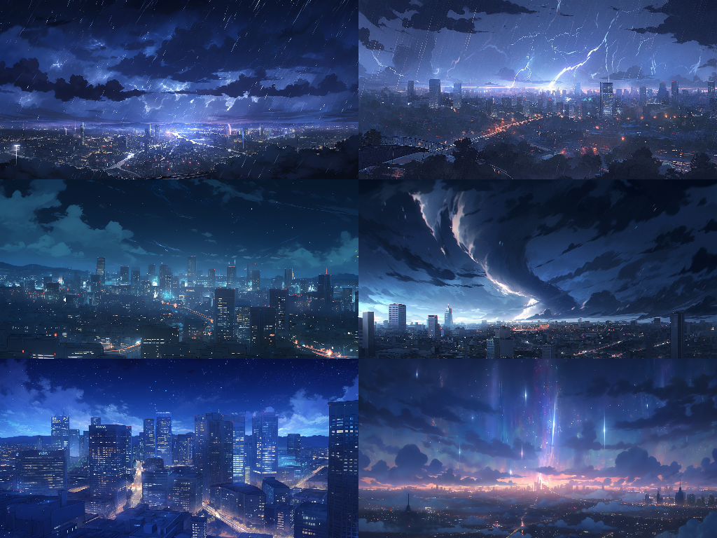 Distant view 100 background illustrations